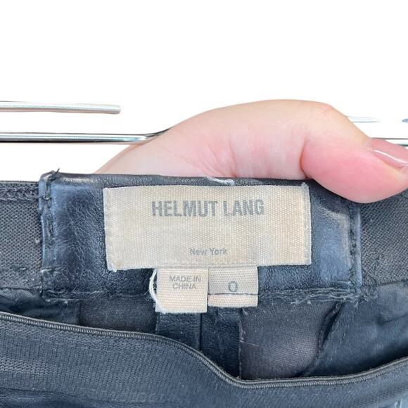 Helmut Lang Black Leather Pull-On Skinny Legging Moto Pants Size 0 *Flawed - Picture 9 of 11